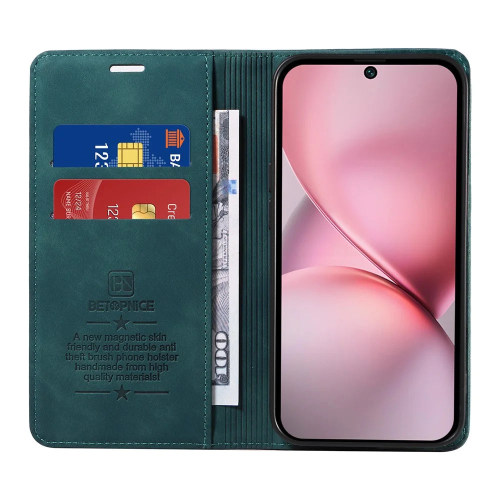 BETOPNICE 003 For vivo X200 Pro mini 5G Wallet Case Leather Phone Cover with Stand - Green - 2