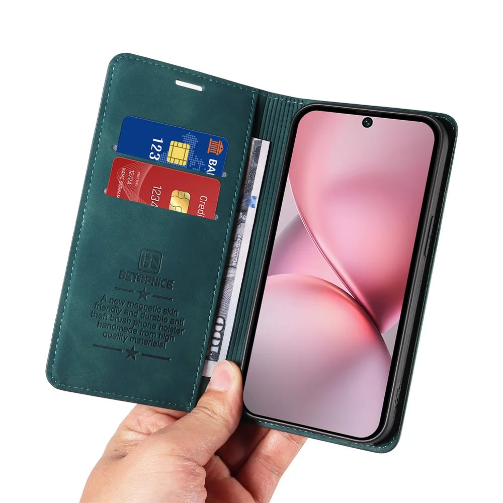 BETOPNICE 003 For vivo X200 Pro mini 5G Wallet Case Leather Phone Cover with Stand - Green - 5