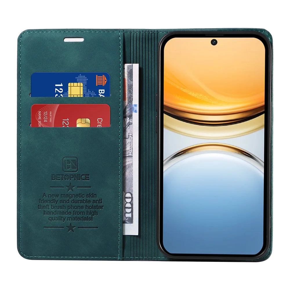 BETOPNICE 003 For vivo Y300 Pro 5G Wallet Case Leather Phone Cover with Stand - Green - 2