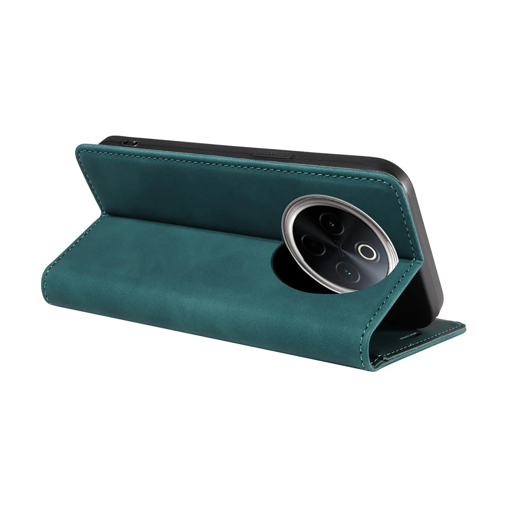 BETOPNICE 003 For vivo Y300 Pro 5G Wallet Case Leather Phone Cover with Stand - Green - 4