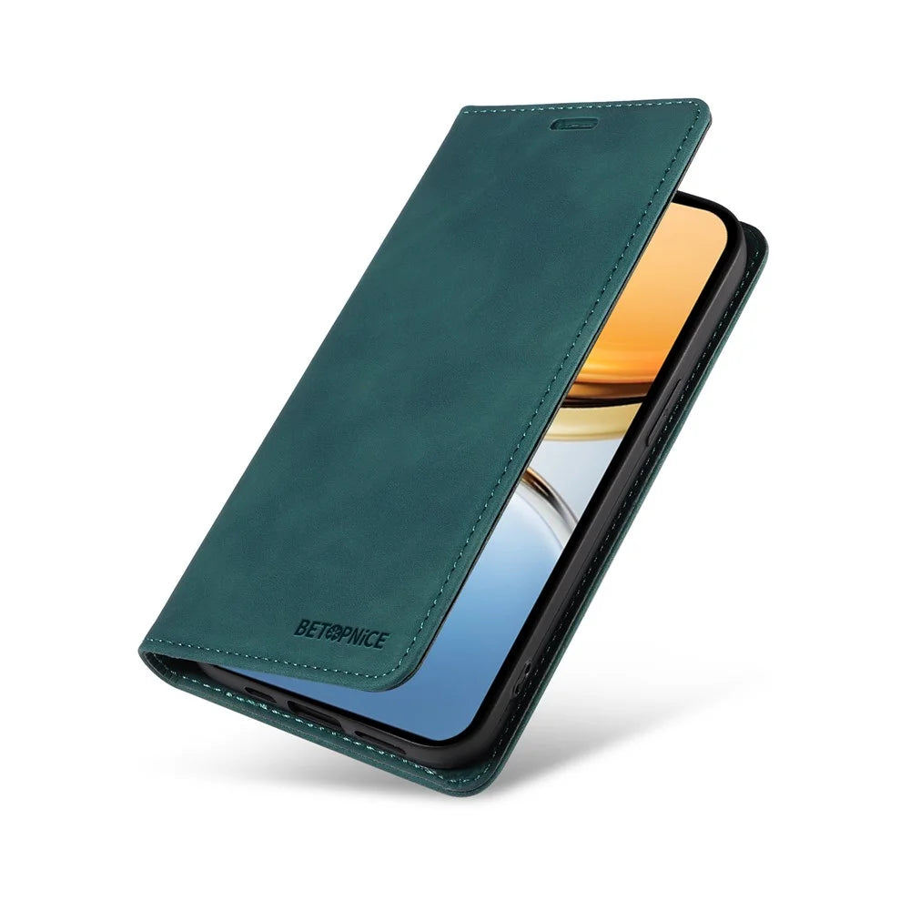 BETOPNICE 003 For vivo Y300 Pro 5G Wallet Case Leather Phone Cover with Stand - Green - 6