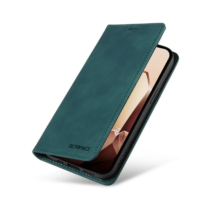 BETOPNICE 003 For OnePlus 13 Wallet Case Leather Phone Cover with Stand - Green - 6