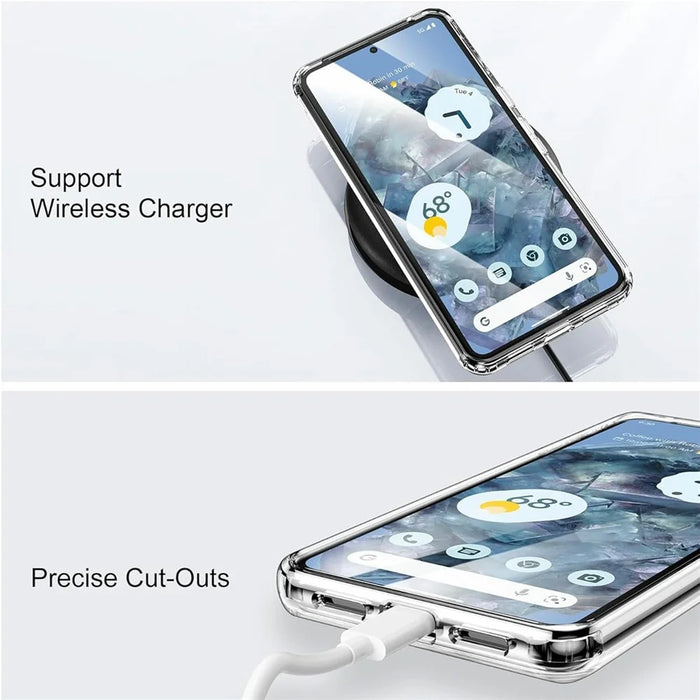 For Google Pixel 8 Pro Magnetic Case Rotary Kickstand TPU PC Clear Phone Back Cover - 5