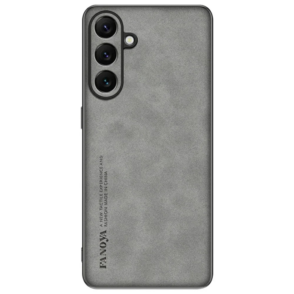 For Samsung Galaxy A26 5G Case Suede Leather Texture TPU + PU Phone Back Cover - Grey - 1