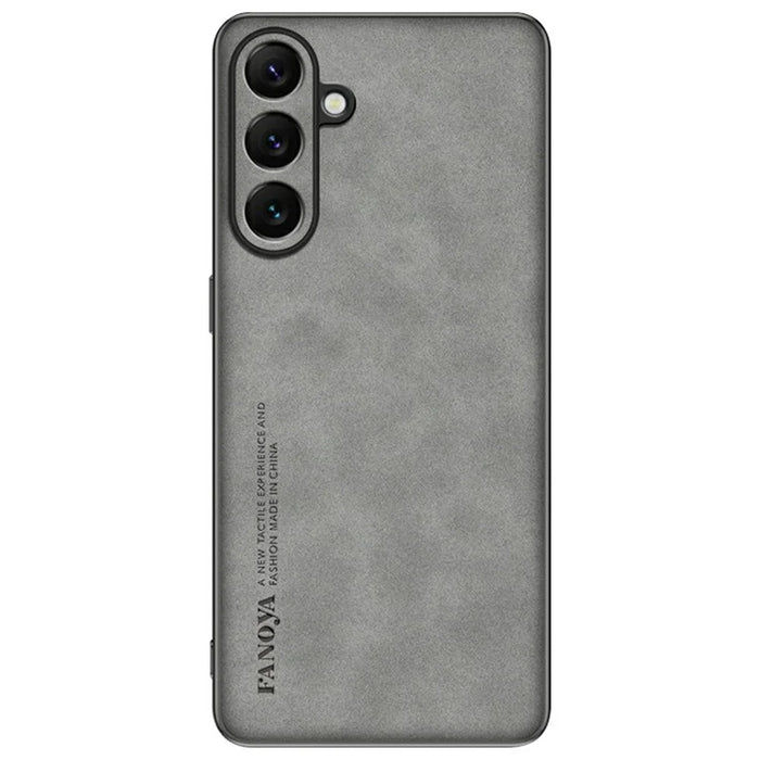 For Samsung Galaxy A26 5G Case Suede Leather Texture TPU + PU Phone Back Cover - Grey - 1