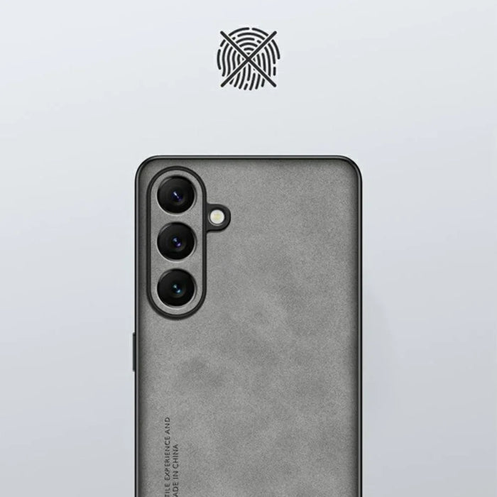 For Samsung Galaxy A26 5G Case Suede Leather Texture TPU + PU Phone Back Cover - Grey - 4