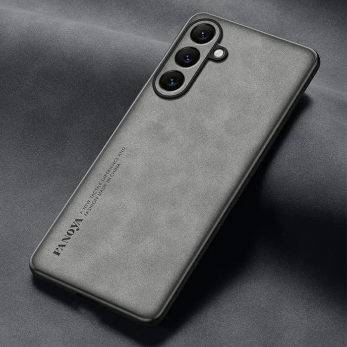 For Samsung Galaxy A16 5G  /  4G Case Suede Leather Texture TPU + PU Phone Back Cover - Grey - 7