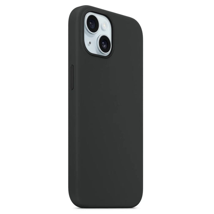 For iPhone 15 Plus Compatible with MagSafe Liquid Silicone Phone Back Cover (No Logo) - Black - 2