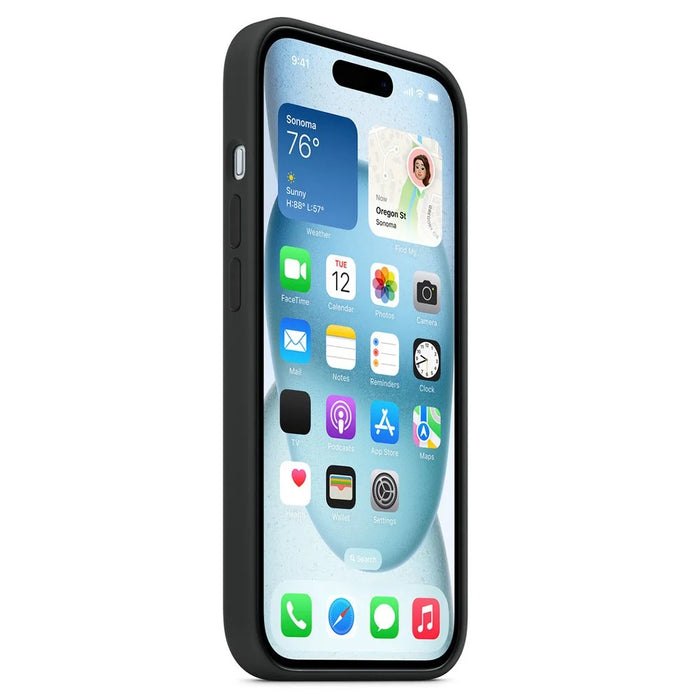 For iPhone 15 Plus Compatible with MagSafe Liquid Silicone Phone Back Cover (No Logo) - Black - 3