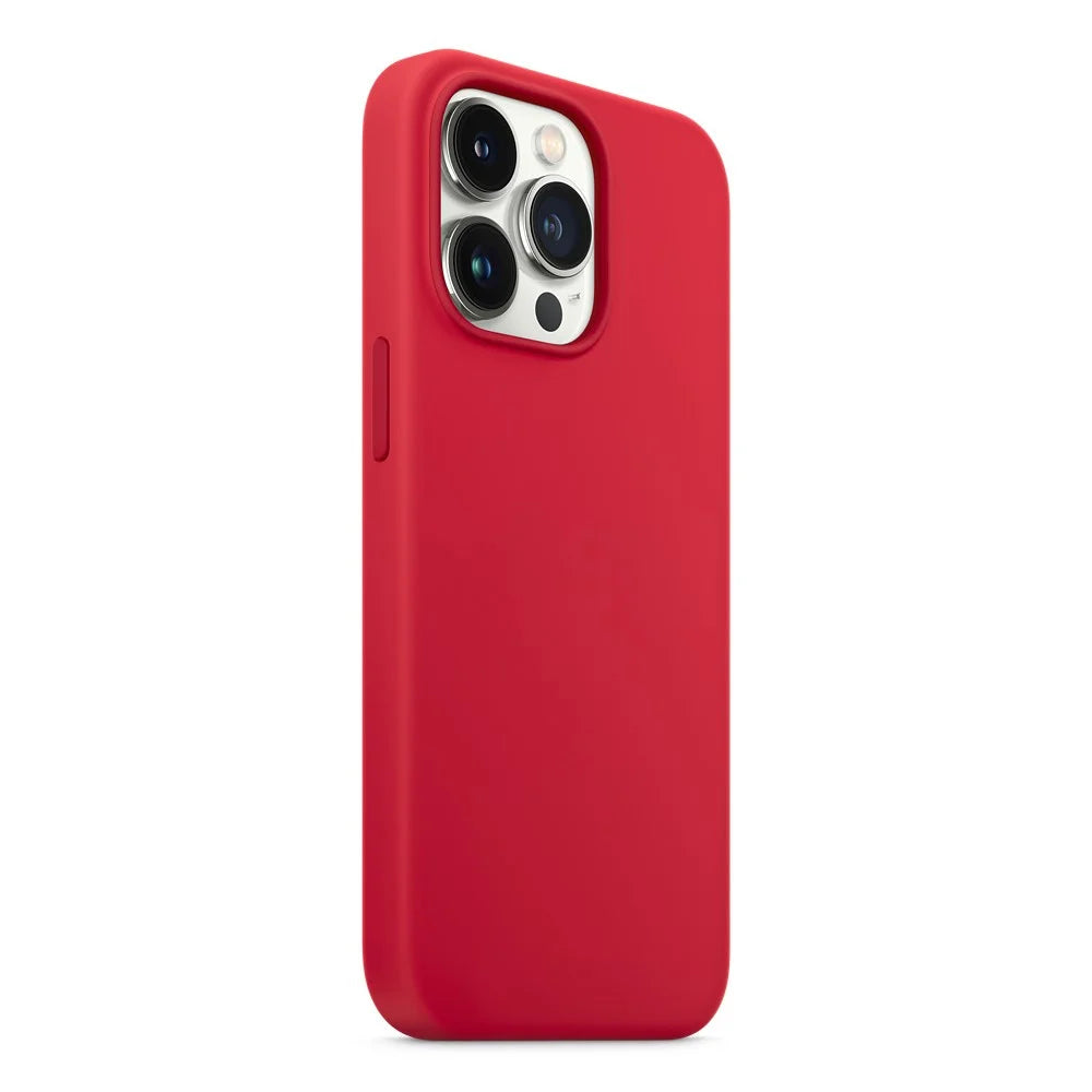 For iPhone 13 Pro Max Compatible with MagSafe Liquid Silicone Phone Back Cover (No Logo) - Red - 2