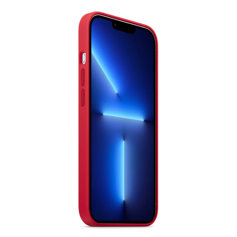 For iPhone 13 Pro Max Compatible with MagSafe Liquid Silicone Phone Back Cover (No Logo) - Red - 3