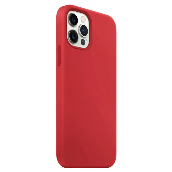 For iPhone 12 Pro Max Compatible with MagSafe Liquid Silicone Phone Back Cover (No Logo) - Red - 2