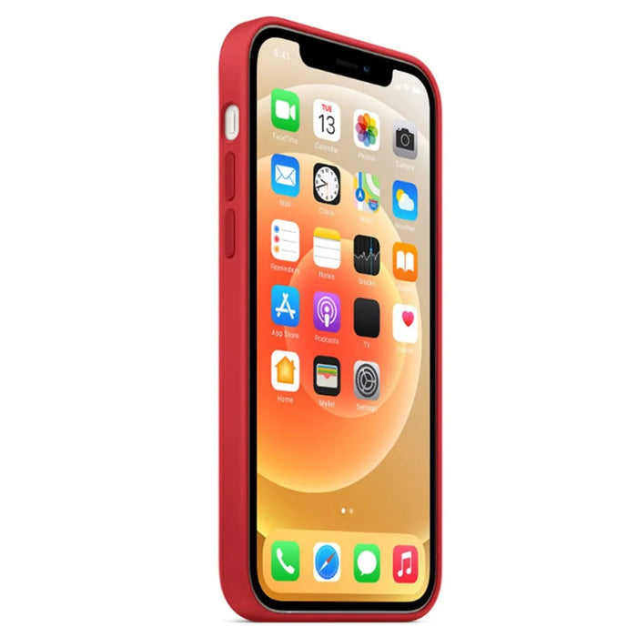 For iPhone 12 Pro Max Compatible with MagSafe Liquid Silicone Phone Back Cover (No Logo) - Red - 3