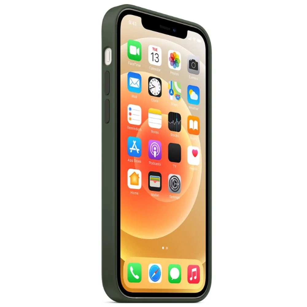 For iPhone 12 mini Compatible with MagSafe Liquid Silicone Phone Back Cover (No Logo) - Dark Green - 2