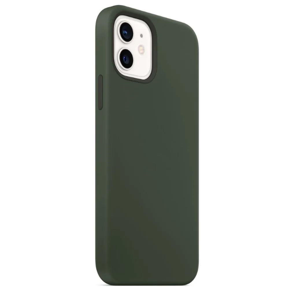 For iPhone 12 mini Compatible with MagSafe Liquid Silicone Phone Back Cover (No Logo) - Dark Green - 3