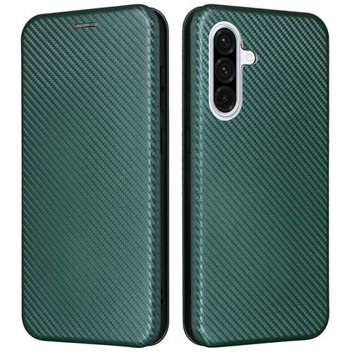 For Samsung Galaxy A26 5G Case Carbon Fiber Texture Drop-Proof PU Leather Phone Cover - Green - 1