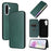 For Samsung Galaxy A56 5G Case Carbon Fiber Texture Drop-Proof PU Leather Phone Cover - Green - 7