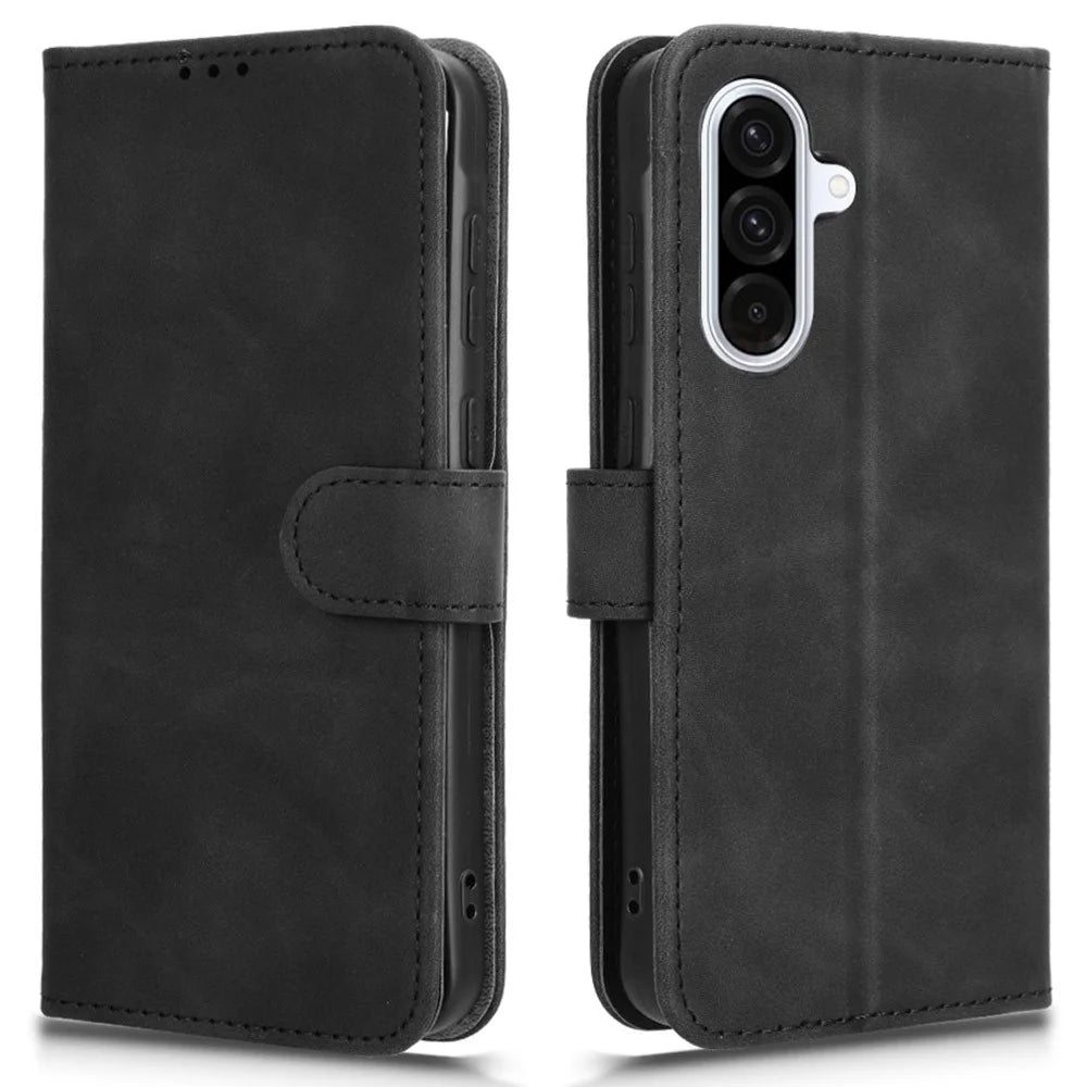 For Samsung Galaxy A26 5G Leather Case Skin-Feel Anti-Drop Wallet Flip Phone Cover - Black - 1