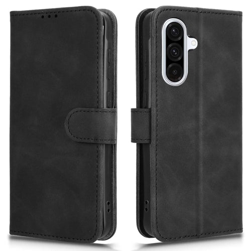 For Samsung Galaxy A26 5G Leather Case Skin-Feel Anti-Drop Wallet Flip Phone Cover - Black - 1