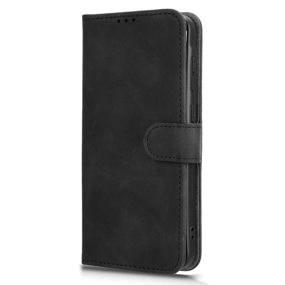 For Samsung Galaxy A26 5G Leather Case Skin-Feel Anti-Drop Wallet Flip Phone Cover - Black - 5