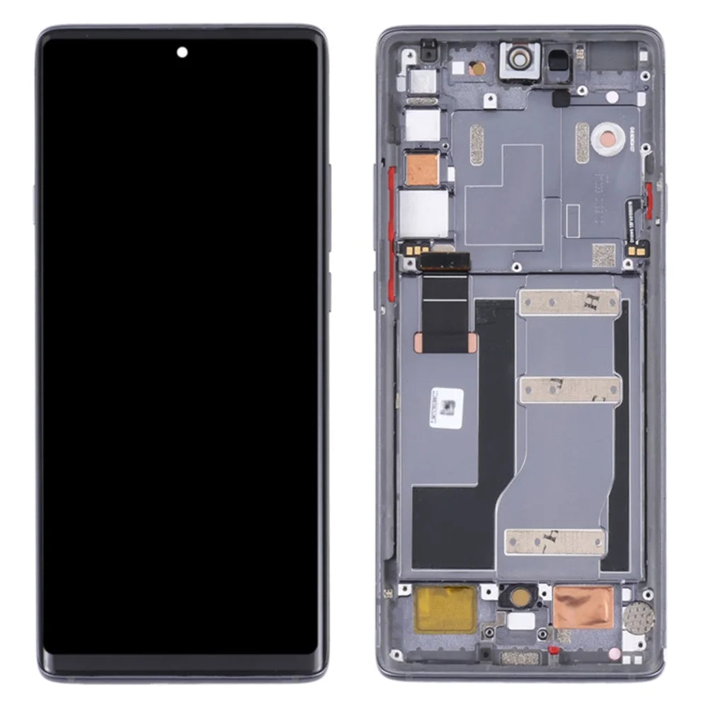 For TCL 20 Pro 5G T810H OEM Grade S AMOLED Screen and Digitizer Assembly + Frame (Without Logo) - Black - 1
