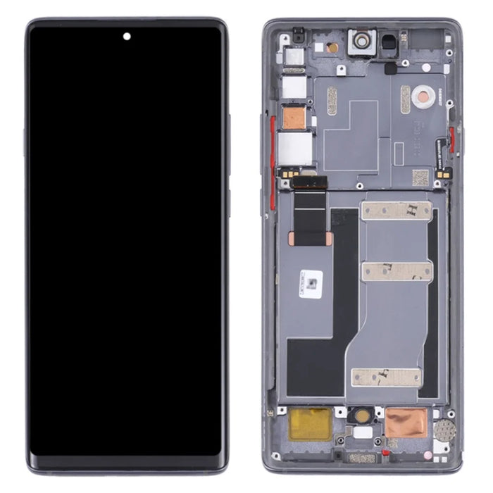 For TCL 20 Pro 5G T810H OEM Grade S AMOLED Screen and Digitizer Assembly + Frame (Without Logo) - Black - 1
