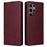 For Samsung Galaxy S25 Ultra Case RFID Blocking PU Leather Phone Wallet Cover - Wine Red - 1
