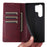 For Samsung Galaxy S25 Ultra Case RFID Blocking PU Leather Phone Wallet Cover - Wine Red - 5
