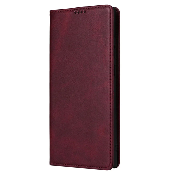 For Samsung Galaxy S25 Ultra Case RFID Blocking PU Leather Phone Wallet Cover - Wine Red - 7