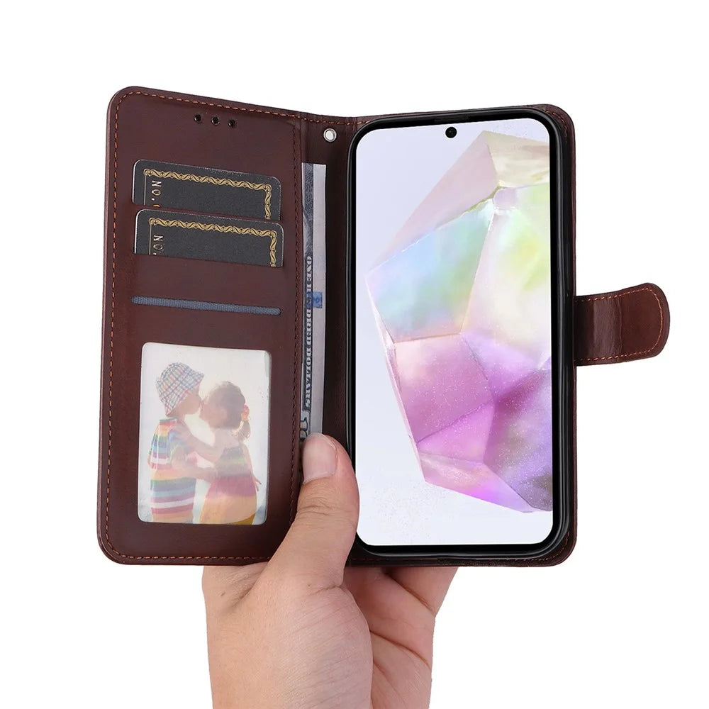ENKAY For Samsung Galaxy A56 5G / Galaxy A36 5G PU Leather Wallet Case  HAT PRINCE Phone Stand Cover with Tempered Glass - Pink - 3
