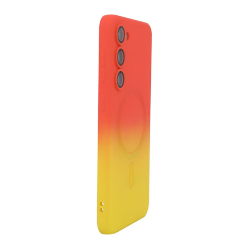 ENKAY HAT PRINCE For Samsung Galaxy S25   Silicone Magnetic Case Gradient Color Cover - Orange+Yellow - 1