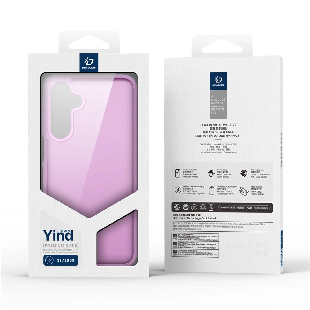 DUX DUCIS For Samsung Galaxy A26 5G Case  Yind Series Matte Anti-fingerprint TPU+PC Phone Back Cover - Rose Pink - 7