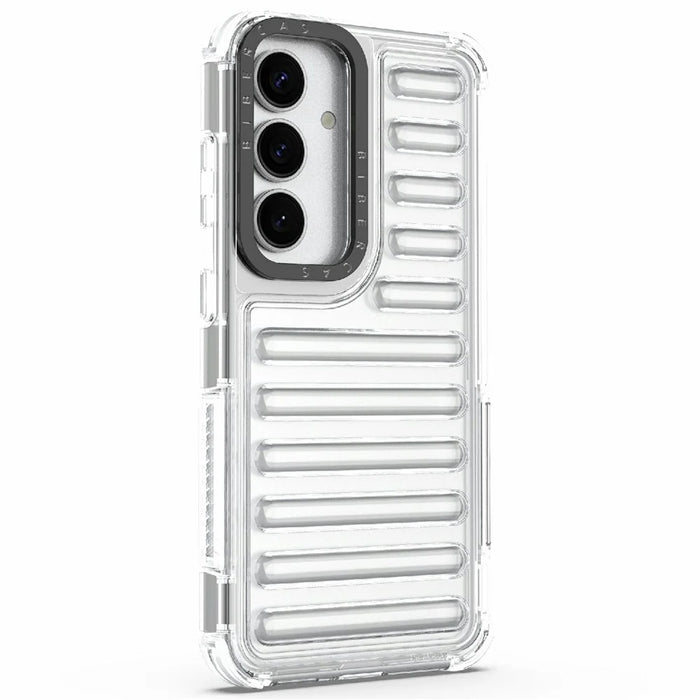 For Samsung Galaxy S25 Case Stripe Design Anti-Slip Detachable TPU+PC Phone Cover - Transparent - 4
