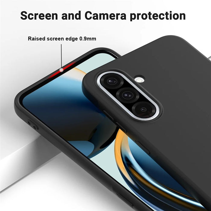 For Samsung Galaxy A56 5G Case Liquid Silicone Phone Back Cover with Hand Strap - Black - 4