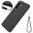 For Samsung Galaxy A56 5G Case Liquid Silicone Phone Back Cover with Hand Strap - Black - 7