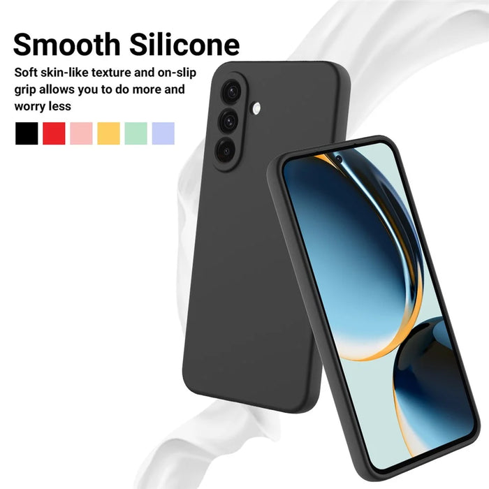 For Samsung Galaxy A26 5G Case Liquid Silicone Phone Back Cover with Hand Strap - Black - 3