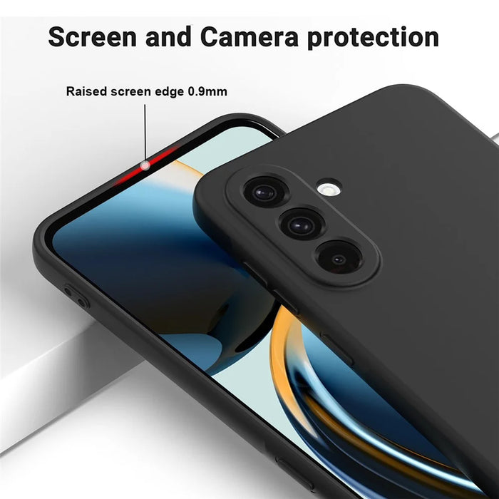 For Samsung Galaxy A26 5G Case Liquid Silicone Phone Back Cover with Hand Strap - Black - 4