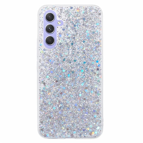For Samsung Galaxy A26 5G Case Shockproof Soft TPU Phone Cover Glittery Design - Silver - 1