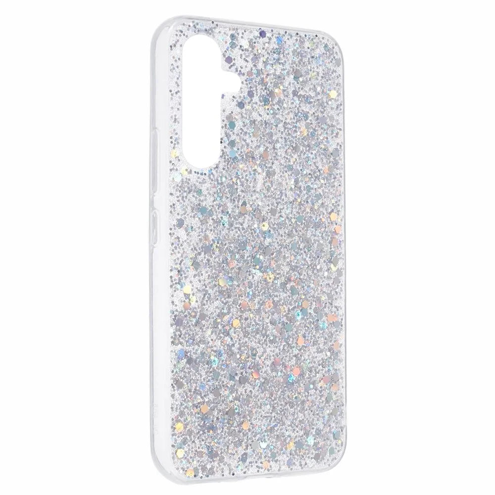For Samsung Galaxy A26 5G Case Shockproof Soft TPU Phone Cover Glittery Design - Silver - 3