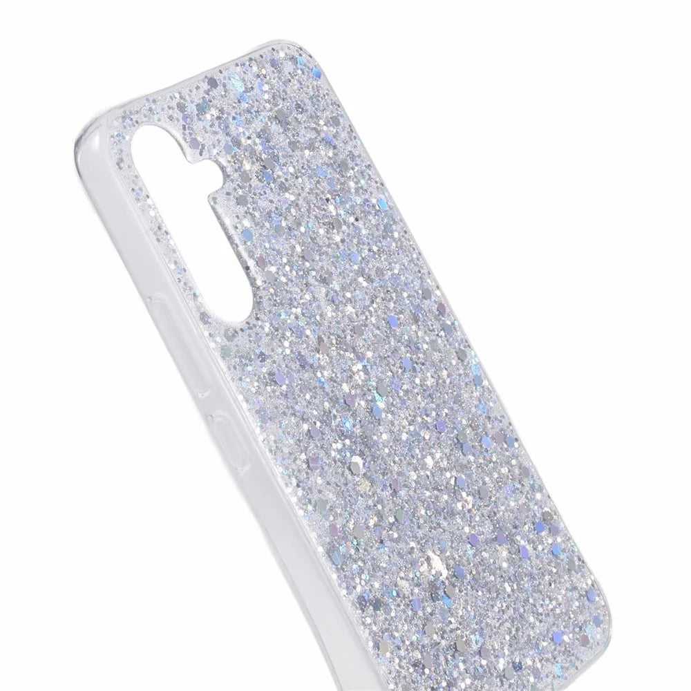 For Samsung Galaxy A26 5G Case Shockproof Soft TPU Phone Cover Glittery Design - Silver - 5