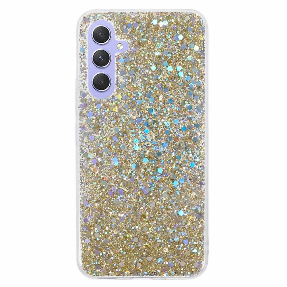 For Samsung Galaxy A36 5G Case Shockproof Soft TPU Phone Cover Glittery Design - Gold - 1