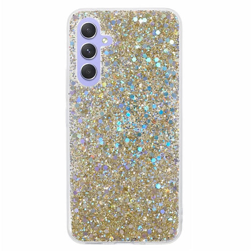 For Samsung Galaxy A36 5G Case Shockproof Soft TPU Phone Cover Glittery Design - Gold - 1