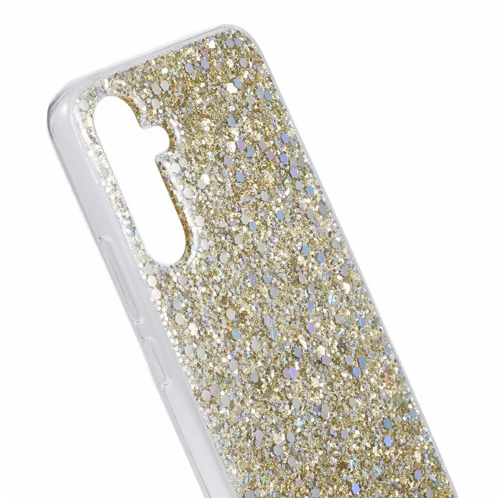 For Samsung Galaxy A36 5G Case Shockproof Soft TPU Phone Cover Glittery Design - Gold - 5