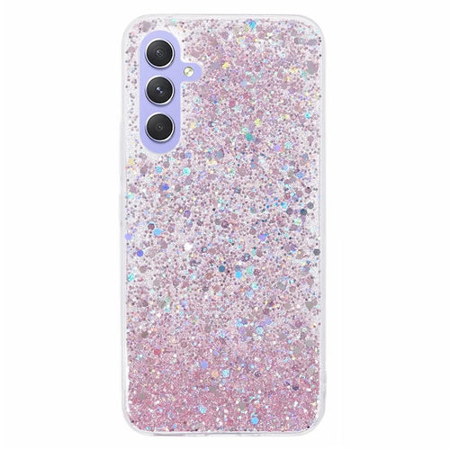 For Samsung Galaxy A56 5G Case Shockproof Soft TPU Phone Cover Glittery Design - Pink - 1