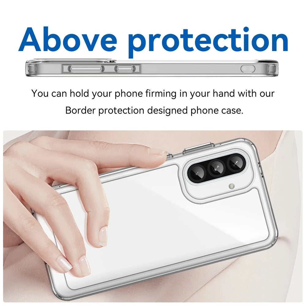 WANLONFENG MF Series for Samsung Galaxy A36 5G Case TPU+Acrylic Clear Phone Cover with Tempered Glass Film - 5