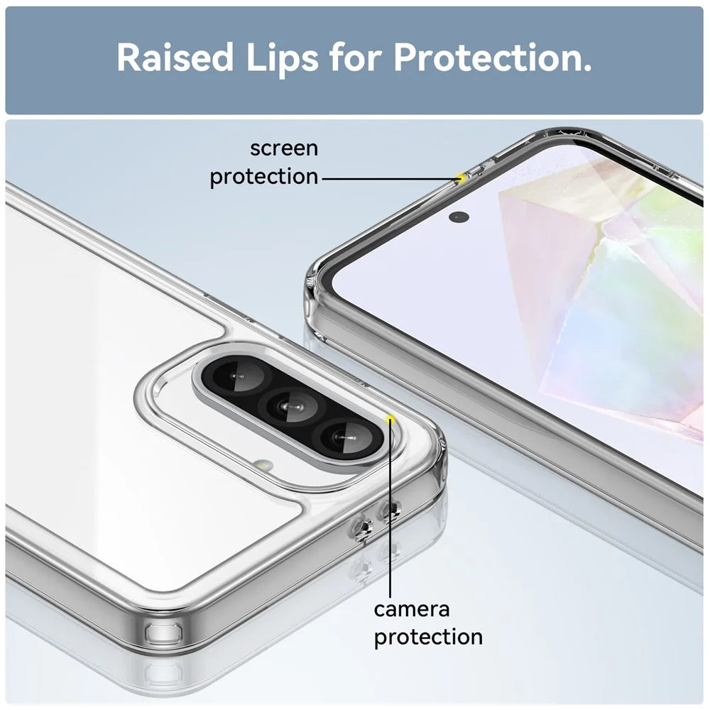 WANLONFENG MF Series for Samsung Galaxy A36 5G Case TPU+Acrylic Clear Phone Cover with Tempered Glass Film - 7