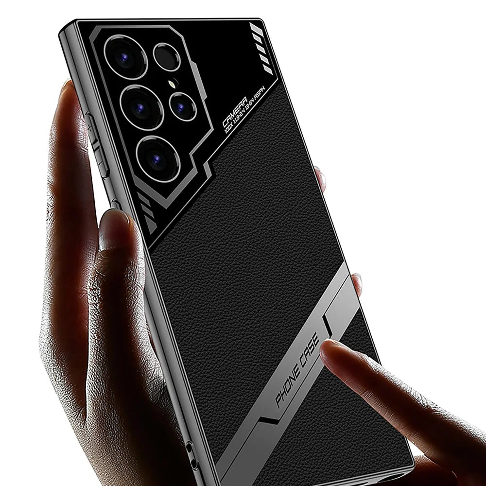 GKK For Samsung Galaxy S25 Ultra Case Textured PU Hybrid Ultra Thin Slim Phone Back Cover - Carbon Fiber Texture - 4