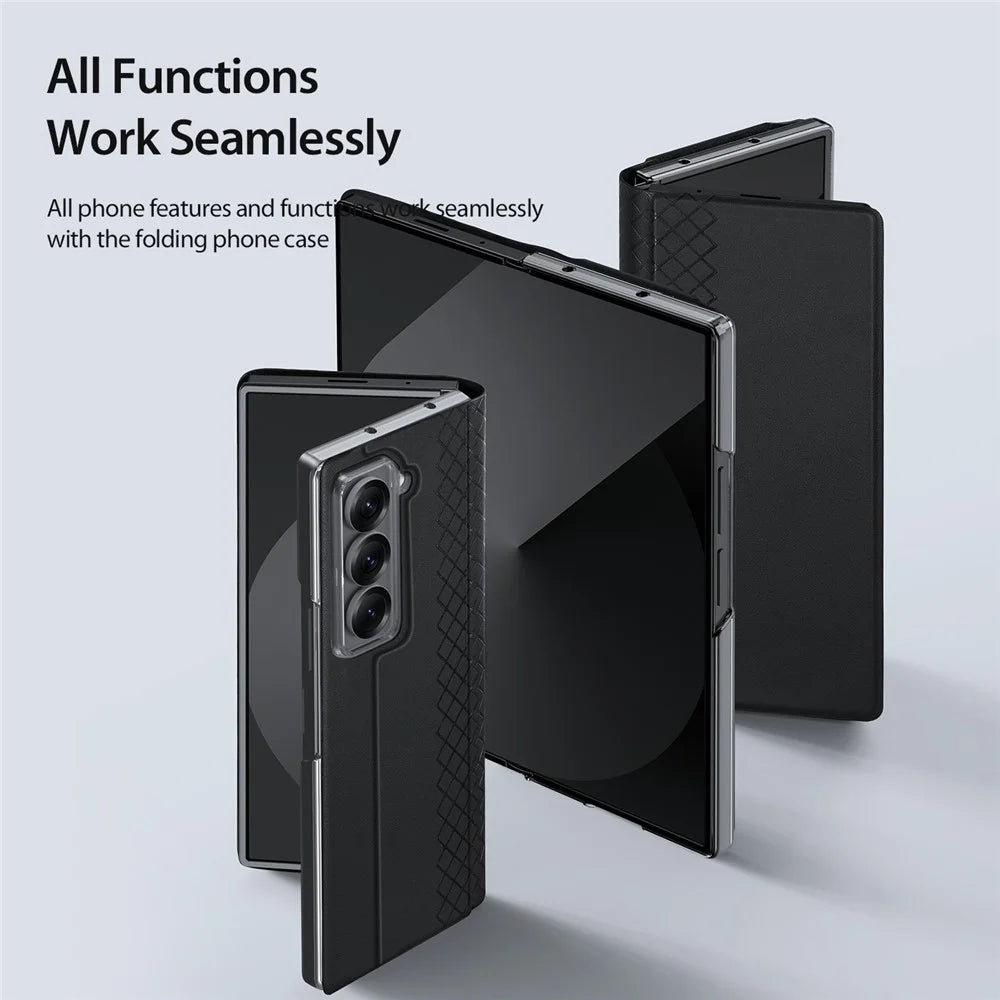 DUX DUCIS For Samsung Galaxy Z Fold Special Cases with Card Slot  Bril Series Leather Phone Cover Stand - Black - 5