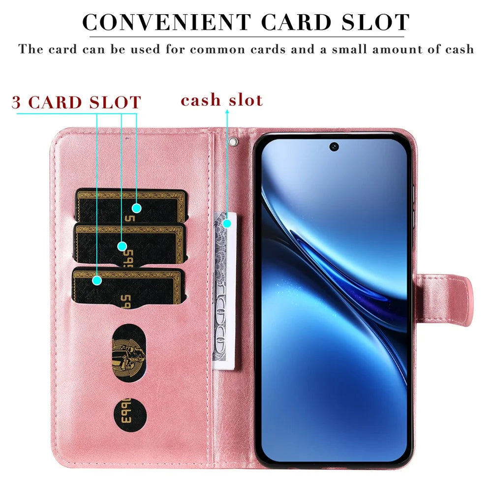 For TECNO Spark 30 Pro 4G Case Zipper Wallet Calf Texture PU Leather Phone Cover - Pink - 6