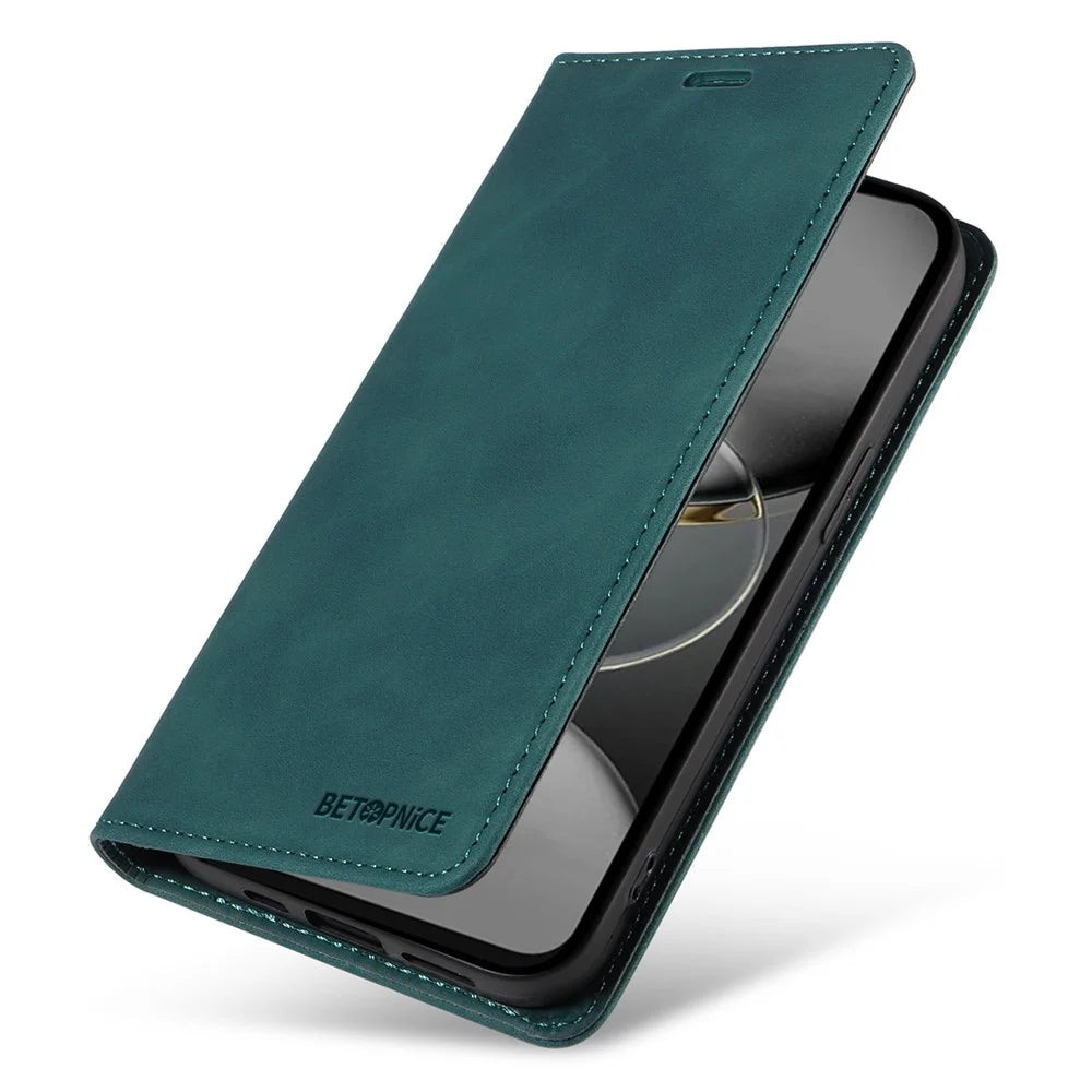 BETOPNICE 003 For TECNO Spark 30 Pro 4G Wallet Case Leather Phone Cover with Stand - Green - 5